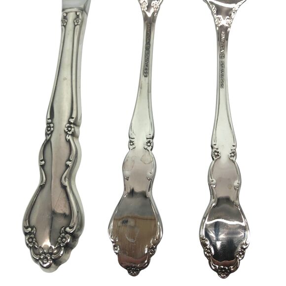 Oneida DOVER Stainless Flatware Set 5 pc Salad Dinner Fork Teaspoon Soup Spoon D - Picture 8 of 13